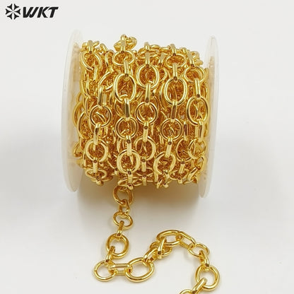 WT-BC266 Popular Trendy Gold Electroplated Yellow Brass Round Thick Metal Chain For Simple Necklace Bracelet DIY Design