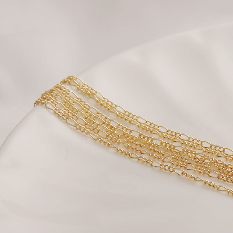 WT-BC209 Fashion Trendy Copper Wrapped Gold Color Bead Chain Ferrero Chain Water Rippl Cool Rap Accessories Bracelet