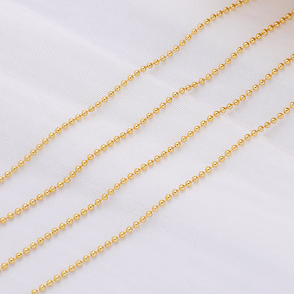 WT-BC207 Colorful and Environmentally Friendly Copper Bead Chain 18K Gold Wrapped 1.5mm Round Bead Necklace Loose Chain Necklace
