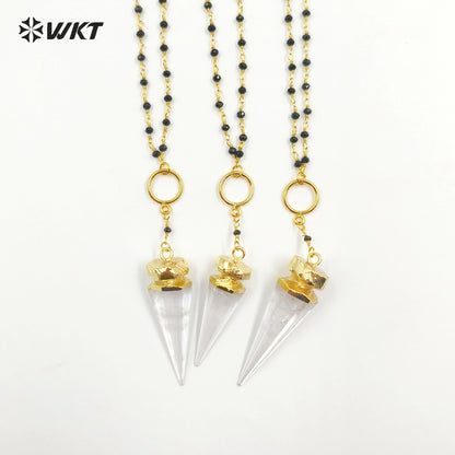 WT-N231 2023 Fashion Trendy Crystal Quartz Necklace Female Elegant and Jewelry for Party Gift Crystal Pendant Necklace