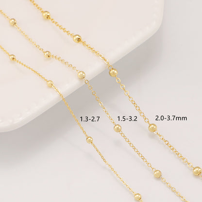WT-BC216 Fashion18K Color Retaining Engraved Pearl Clip Chain With Copper Plated Genuine Gold Batch Pattern Oval 8-shaped