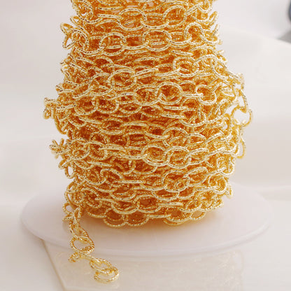 WT-BC212 FashionCopper Wrapped Gold ColorGold Wrapped Color Preserving Fried Dough Twists Large O Round Chain Necklace