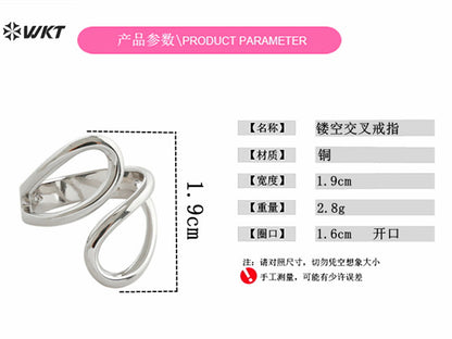WT-RF014 New Arrival Yellow Brass 18K Gold Plated Trendy Style Spiral Lines Shape Elegant Women Metal Rings For Wedding Gift