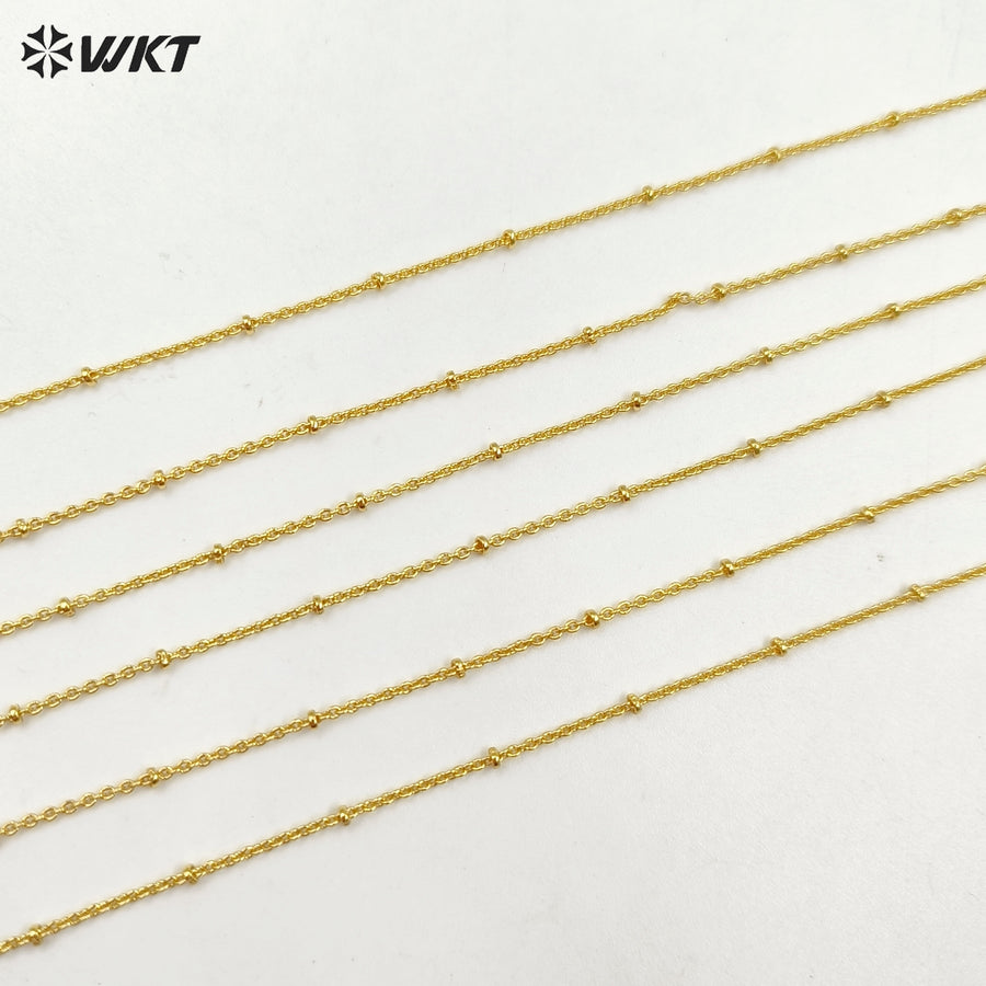 WT-BFN026 WKT Best Lovely Style Chain Necklace Men Women Gold Color Long Jewelry for Party Gift Collar Choker Beads Chain
