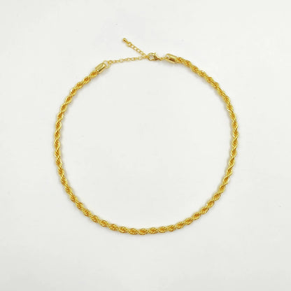 WT-BFN024 WKT Special Yellow Brass Chain Necklace Fashion Choker Jewelry Accessories Durable Decoration Twisted Chain