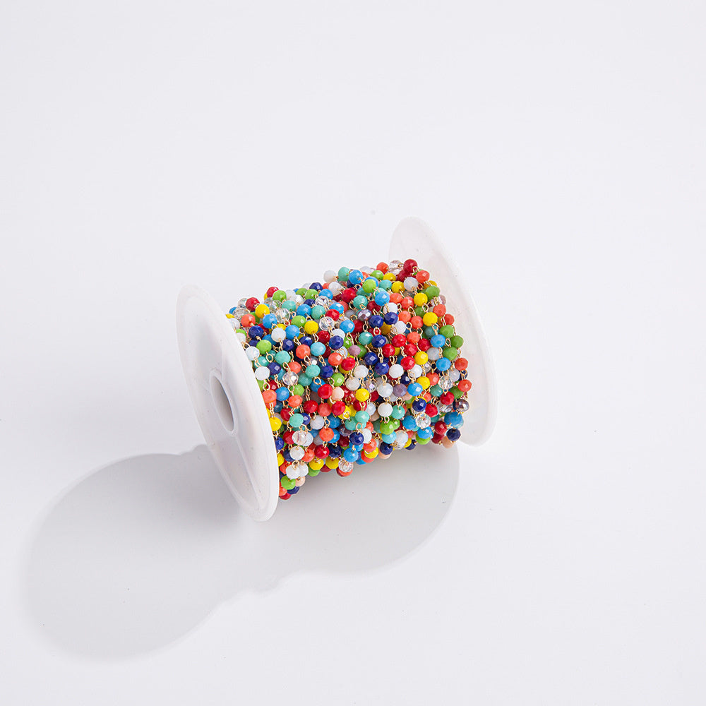 WT-RBC232 Euorope Fashion 2mm Tiny Colorful Beads Necklace Chain for Jewelry Findings DIY or As Sunglass Chain
