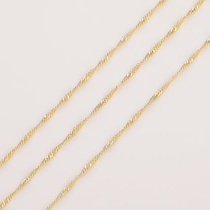 WT-BC197 Copper Plated 18K Gold Yellow Water Wave Chain Color Preservation Twist Pattern Chain Extra Dense Machine Pressed Chain