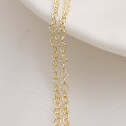 WT-BC212 FashionCopper Wrapped Gold ColorGold Wrapped Color Preserving Fried Dough Twists Large O Round Chain Necklace