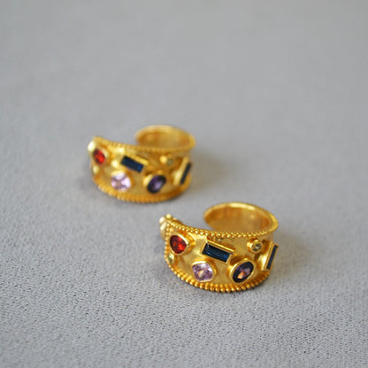 WT-E732 Amazing Fashion Design Punk Colorful for Man and Women 18k Gold Birthday Cubic Zircon Earrings