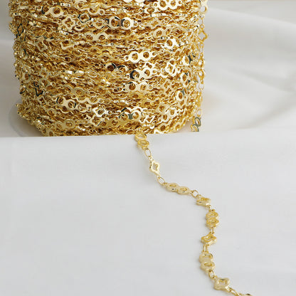 WT-BC194 18K Gold Package Color Protection Four Leaf Grass 8-line Chain DIY Chain Glasses Loose Chain Jewelry Accessories