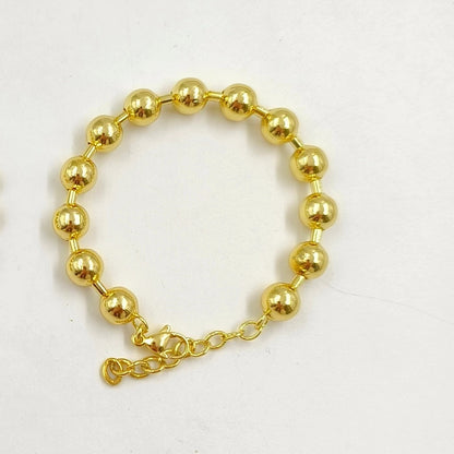 WT-JF343 Newest Fashion 18K Real Gold Plated Round Brass Beads Made Women Bracelets Unique Lady Daily Wear Jewelry