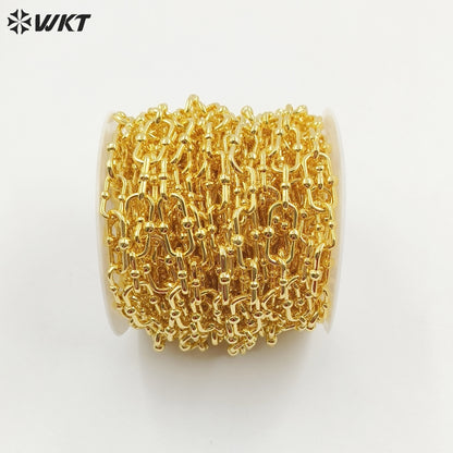 WT-BC235 Copper-plated in 18K Gold Color Korean Handmade Box Buckle DIY Bracelet Necklace Sweater Chain