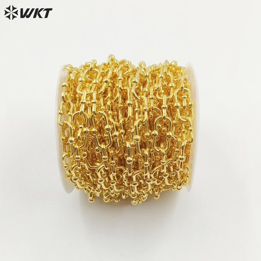WT-BC235 Copper-plated in 18K Gold Color Korean Handmade Box Buckle DIY Bracelet Necklace Sweater Chain