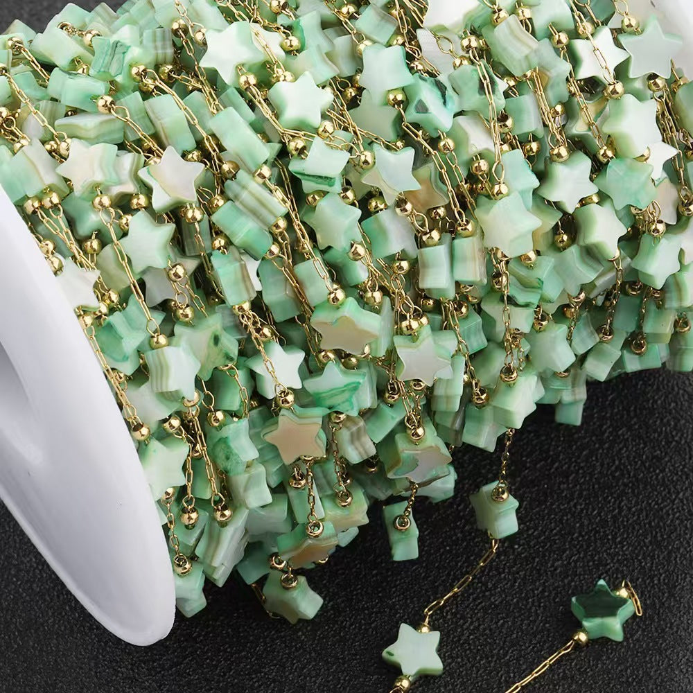 WT-RBC243 Latest Models High Quality Fashion Lucky Shell Stars DIY Rosary Beads Chain Jewelry for Lovely Girls As Special Gift