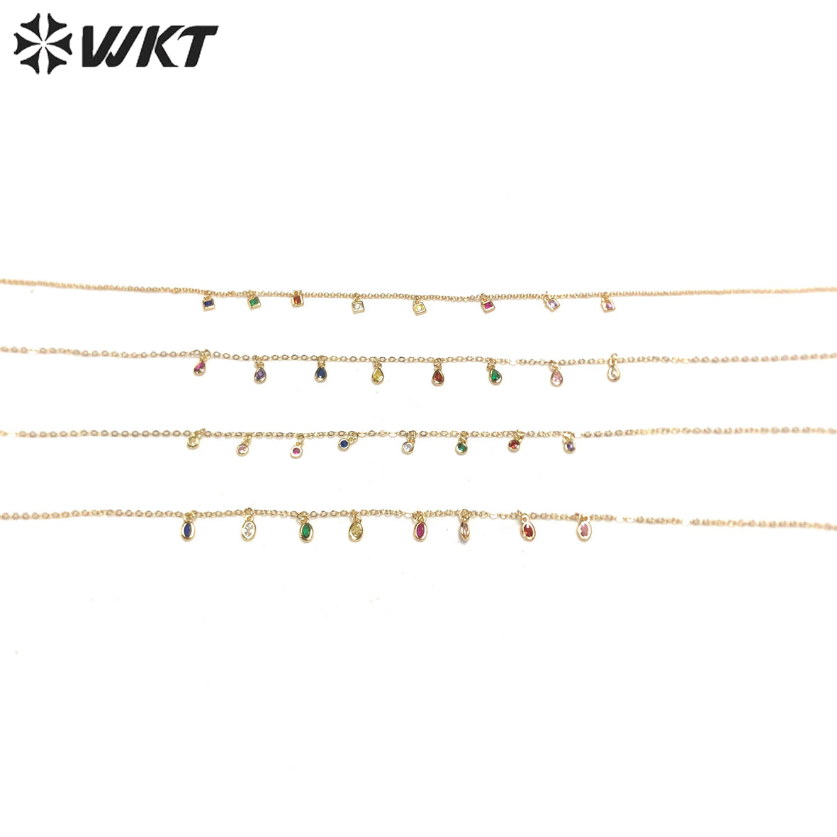 WT-BFN028 WKT Popular Trendy Fashion Sexy Choker Necklace for Women Shiny Cubic Zircon Luxury Necklace Jewelry Gift