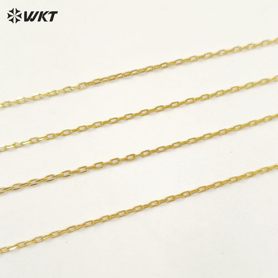 WT-BFN020 Wonderful 18 Inch Long Brass With Gold Necklace Chain Jewelry Tiny Link Chain Necklace Resist Tarnishable