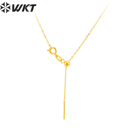WT-JFN05 Women Resist Tarnishable 30inch Long Gold Plated Adjustable Fix Link Chain Necklace for Jewelry Pendant Chain