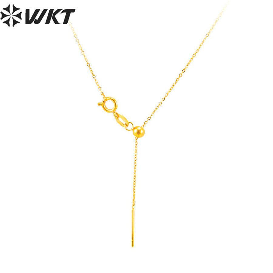 WT-JFN05 Women Resist Tarnishable 30inch Long Gold Plated Adjustable Fix Link Chain Necklace for Jewelry Pendant Chain