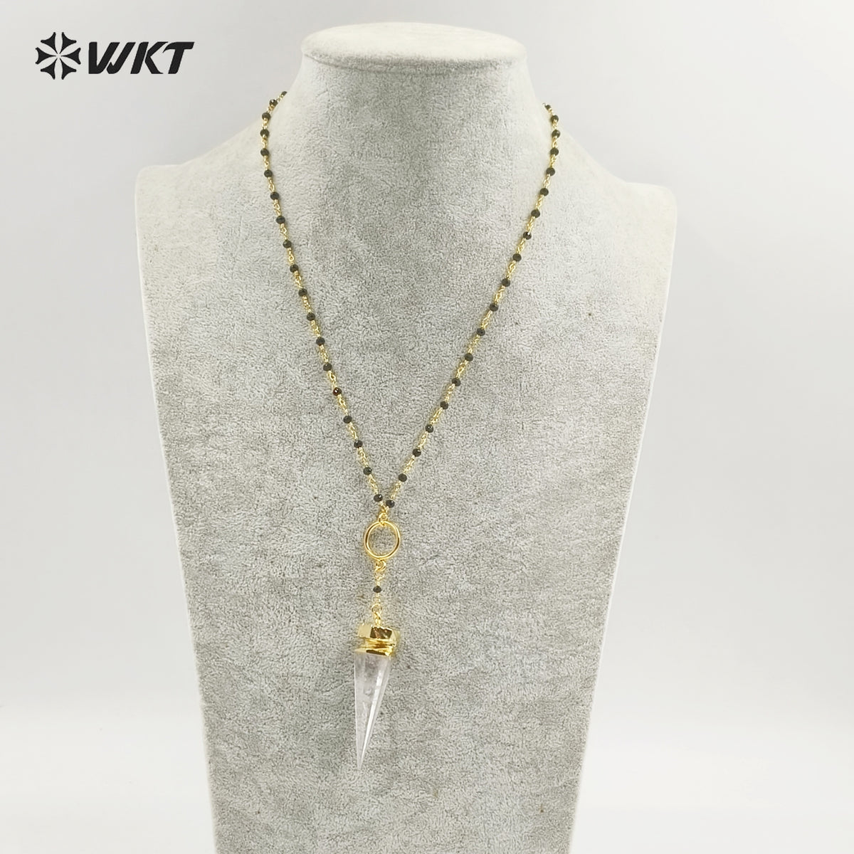 WT-N231 2023 Fashion Trendy Crystal Quartz Necklace Female Elegant and Jewelry for Party Gift Crystal Pendant Necklace