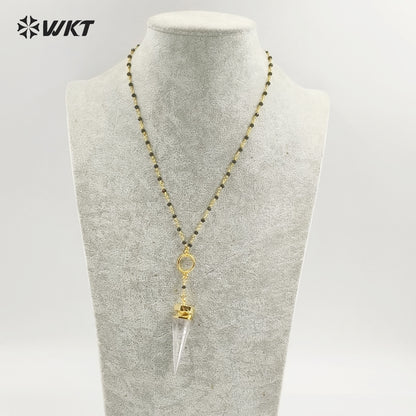 WT-N231 2023 Fashion Trendy Crystal Quartz Necklace Female Elegant and Jewelry for Party Gift Crystal Pendant Necklace