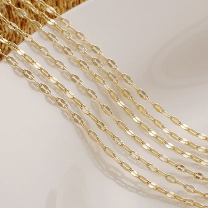 WT-BC210 Fashion Trendy Copper Wrapped Gold Color Protection Ingot Chain Peanut Chain Lip Chain Necklace Bracelet