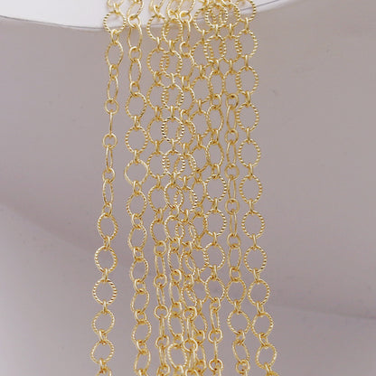 WT-BC212 FashionCopper Wrapped Gold ColorGold Wrapped Color Preserving Fried Dough Twists Large O Round Chain Necklace