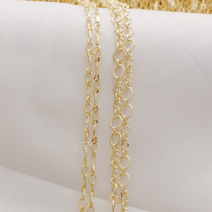 WT-BC211 Fashion Trendy Gold Coated Color Protection Irregular Large O Chain Bone Chain Necklace Bracelet Tail Chain Gold-Plated