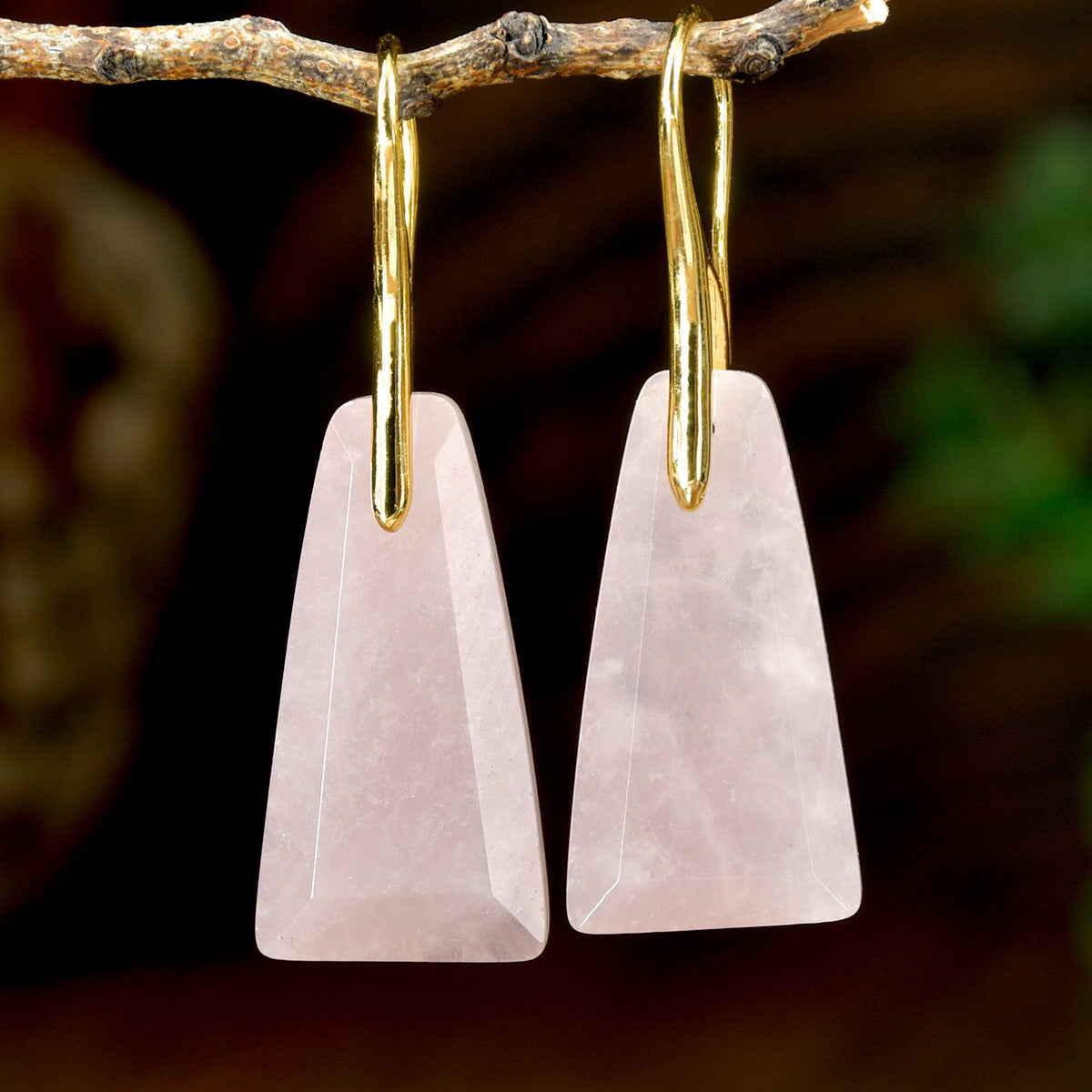 WT-E778 New Arrival Women Earrings Natural Gemstone Unique Design Geometric Shape For Ladies Birthday Charming Jewelry