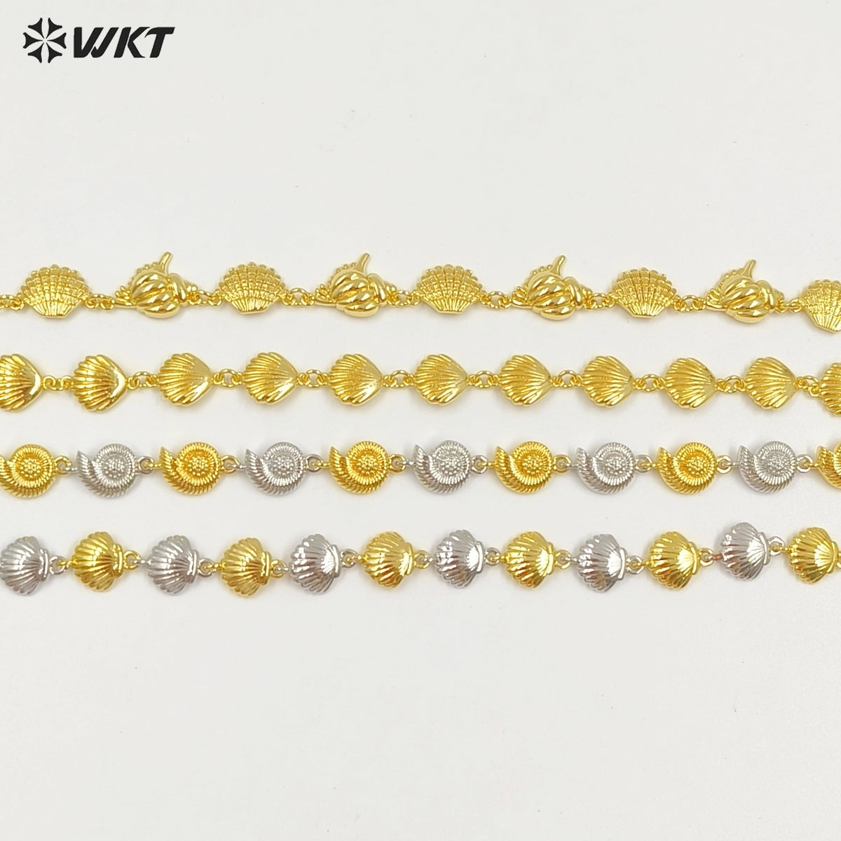 WT-JF368 Wholesale New Cute 18K Gold Plated Shell Shape Metal Bracelets For Women Party Jewelry Accessories Resist Tarnishable