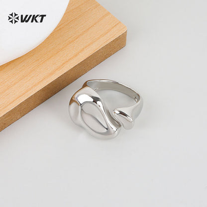 WT-RF013 Unique Features Simple Design Yellow Brass In 18k Gold Plated Men And Women Metal Irregular Rings For Party Jewelry