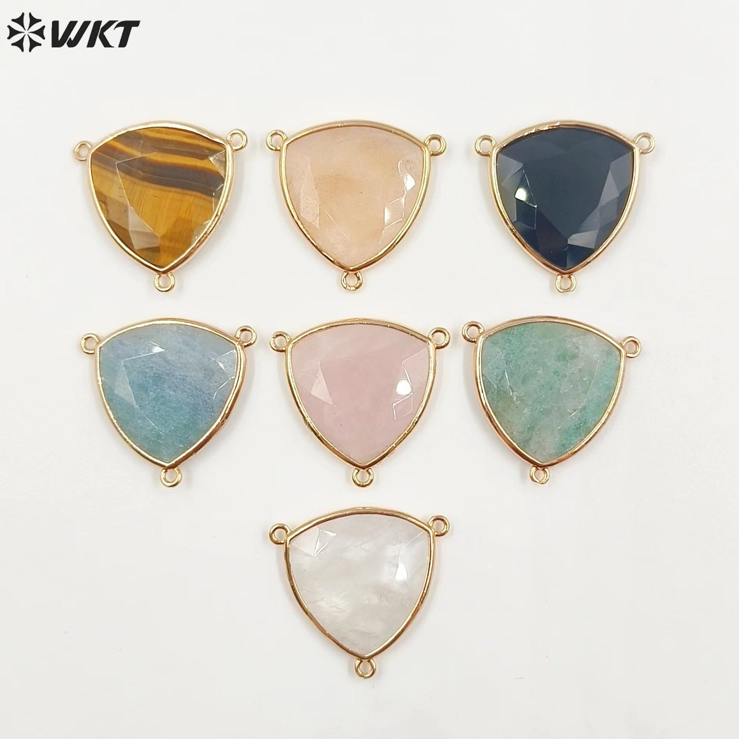 WT-C322 Trendy Design Colorful Stone & Aqua Marine for Jewelry Findings Stone for Bracelet Gemstone Connectors