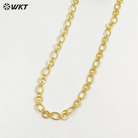 WT-BC259 Luxury Jewelry Accessories Link Chain with Big and Small Circles Yellow Brass Gold Plated for Ladies Necklace Making