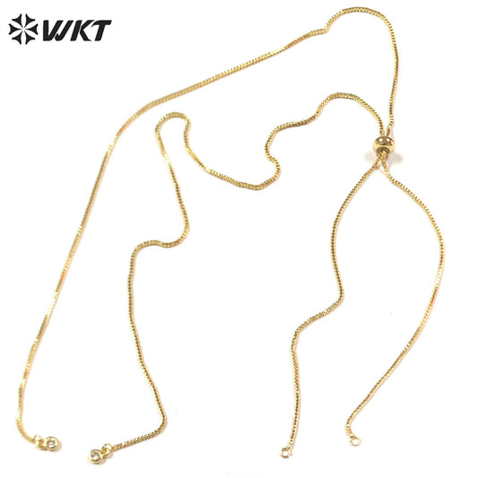 WT-BFN041 30inch Length Gold Chain With 18k Gold Plated Yellow Brass Chain Exquisite and Compact Link Chain for Paty