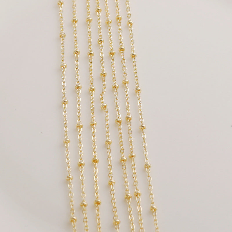 WT-BC209 Fashion Trendy Copper Wrapped Gold Color Bead Chain Ferrero Chain Water Rippl Cool Rap Accessories Bracelet