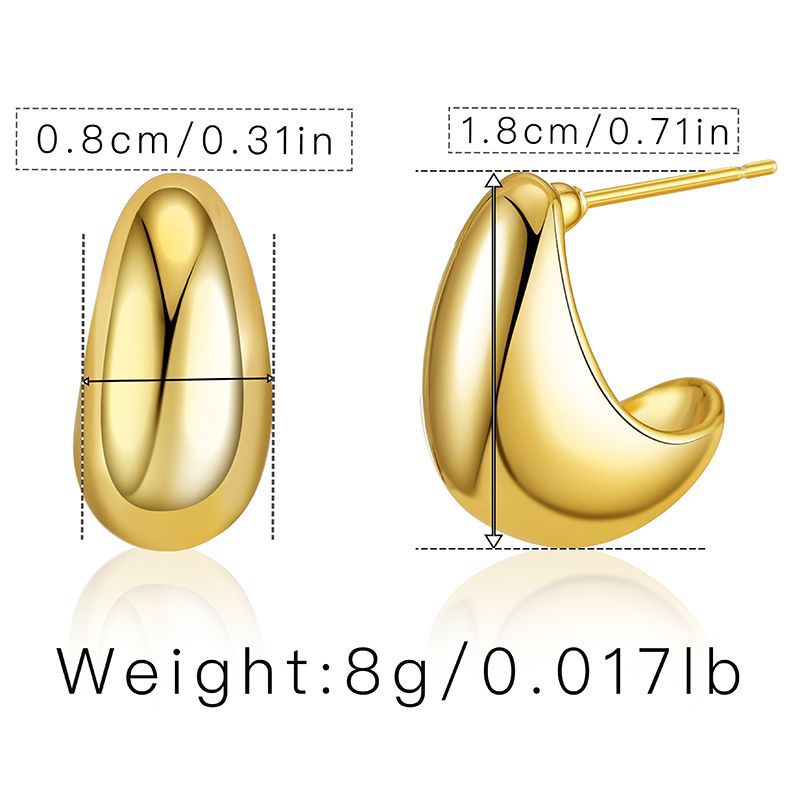 WT-JFE84 WKT Elegant Ox Horn 18k Gold Plated Minimalist Peas Earring Hoops Fashion Gemstone Studs Findings Earring