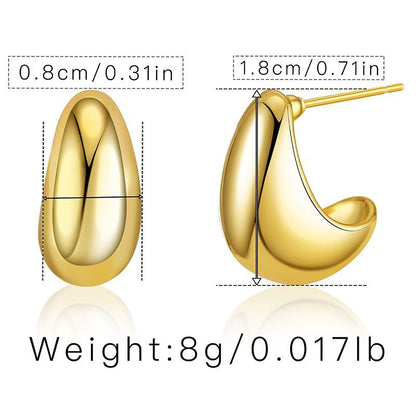 WT-JFE84 WKT Elegant Ox Horn 18k Gold Plated Minimalist Peas Earring Hoops Fashion Gemstone Studs Findings Earring