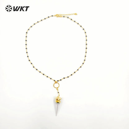 WT-N231 2023 Fashion Trendy Crystal Quartz Necklace Female Elegant and Jewelry for Party Gift Crystal Pendant Necklace