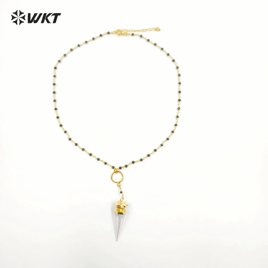 WT-N231 2023 Fashion Trendy Crystal Quartz Necklace Female Elegant and Jewelry for Party Gift Crystal Pendant Necklace