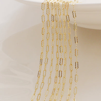 WT-BC210 Fashion Trendy Copper Wrapped Gold Color Protection Ingot Chain Peanut Chain Lip Chain Necklace Bracelet