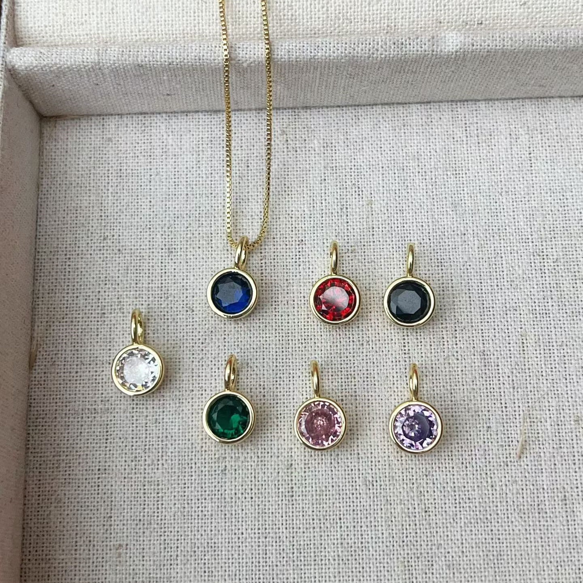 WT-MN1007 Exquisite Gold Plated Round Heart Teardrop Eye Shape Colorful Zircon Pendants And Necklaces For Lady Fashion Accessory