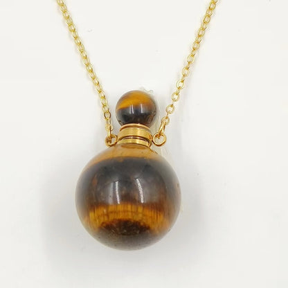 WT-N1442 WKT Best 2023 Newest Natural Aura Cluster Quartz Women Simple Hoop Aura Perfume Bottle Necklace