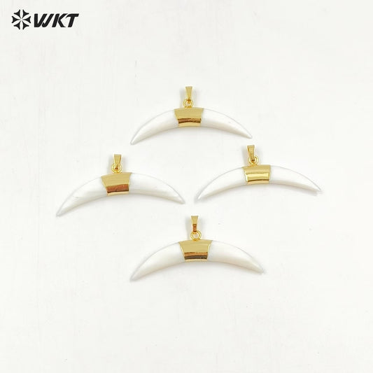 WT-P1236 WKT Fashion Jewelry Popular Crescent Shape White Shell Pendant