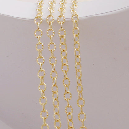 WT-BC212 FashionCopper Wrapped Gold ColorGold Wrapped Color Preserving Fried Dough Twists Large O Round Chain Necklace