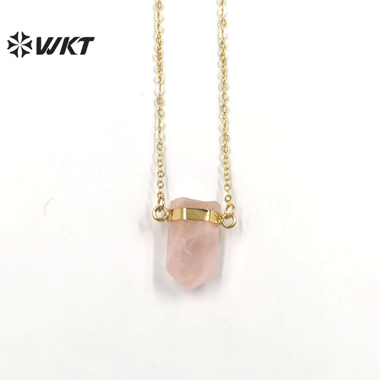 WT-N1378 Echanting Crystal Clear Pendant Elegant with 18k Gold Plated Necklace As Women Jewelry Gift Natural Crystal Necklace