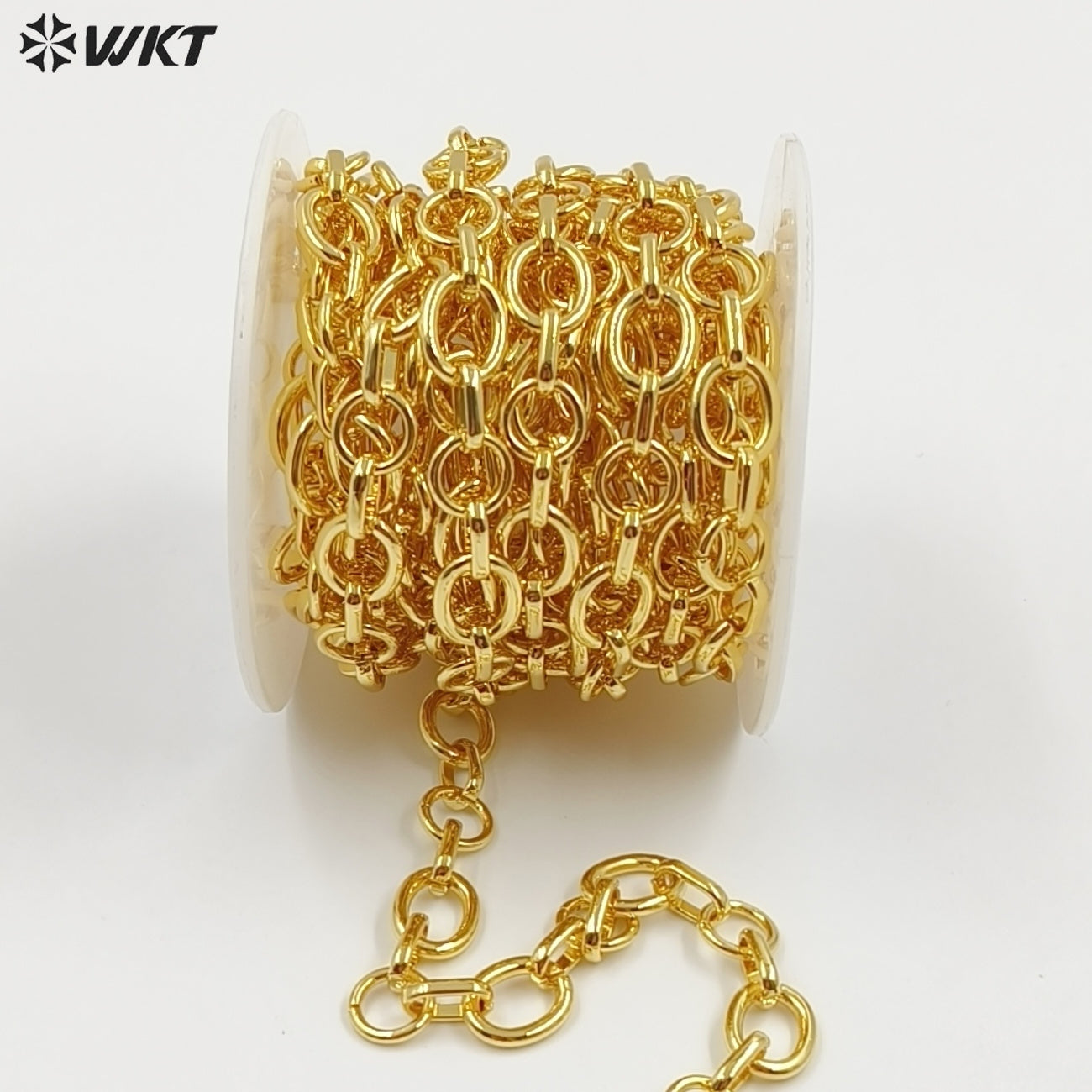 WT-BC266 Popular Trendy Gold Electroplated Yellow Brass Round Thick Metal Chain For Simple Necklace Bracelet DIY Design