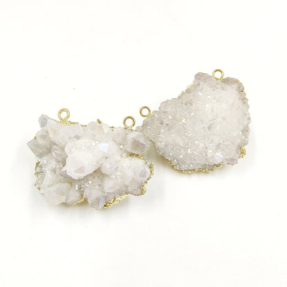WT-P1918 Fashion Design New Precious Colorful Stone Oval Amazonite Amethyst Stone Aura Crystal Quartz Pendants