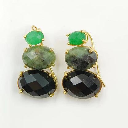 WT-E736 Amazing Colorful Elegant Natural Gemstone Long Charming in Drop Earrings Women Pendant Earrings