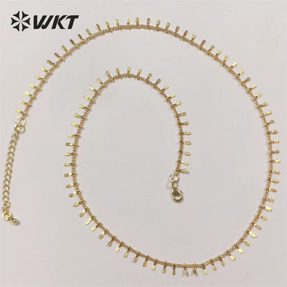WT-BFN039 Romantic Women Gold Chain with 18k Gold Plated Yellow Brass Chain for DIY Jewelry Finding Lovely Chain