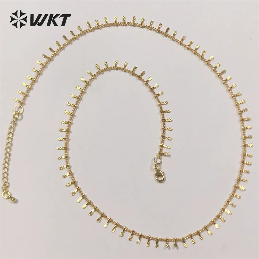WT-BFN039 Romantic Women Gold Chain with 18k Gold Plated Yellow Brass Chain for DIY Jewelry Finding Lovely Chain