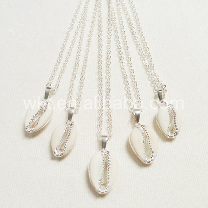 WT-N493 Wholesale Natural Cowrie Shell With Gold Dipped Pendant Necklace,Fashion Charm Cowrie Shell Necklace for Women